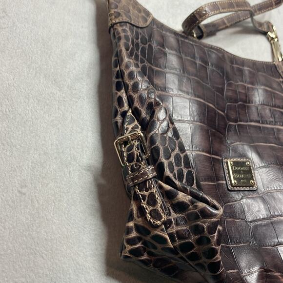 Dooney & Burke Animal Print Brown Shoulder Bag with Silver Hardware - Picture 3 of 7